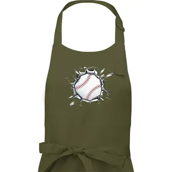 Kuchyňská zástěra Baseball míč v triku - Dámská zástěra na vaření - Univerzální velikost ( Khaki )