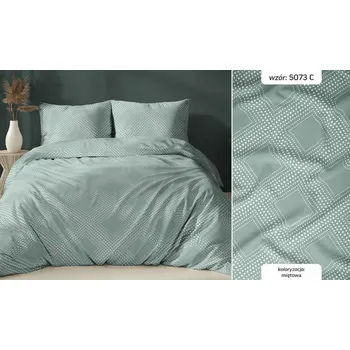 Povlečení Povlečení saténové 140x200 cm mátové geometrické vzory se zipem 5073 C KARO Sa