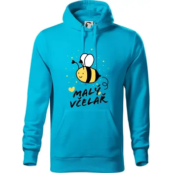Pánská mikina Malý včelař - Mikina pánská Cape s kapucí - 4XL ( Světlý tyrkys )