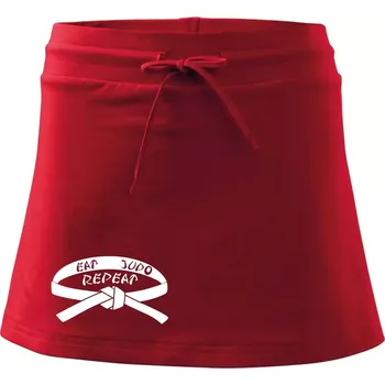 Dámská sukně Judo eat repeat - Sportovní sukně - two in one - L ( Červená )