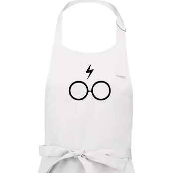 Kuchyňská zástěra Harry - Brýle - Pánská zástěra na vaření - Univerzální velikost ( Bílá )