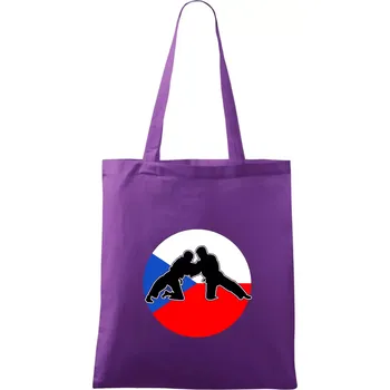 Judo CZ vlajka - Taška bavlněná - 42 x 38 cm ( Fialová )