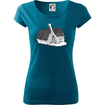 Dámské tričko Plastev s medem - Dámské triko Pure - M ( Petrolejová )