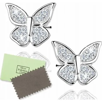 Náušnice STŘÍBRNÉ NÁUŠNICE 925 PRO DĚTI MOTÝLCI JAKO DÁREK