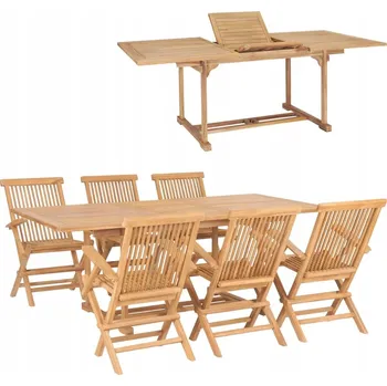 Sada zahradního nábytku z dřeva vidaXL, hnědá, 7 ks