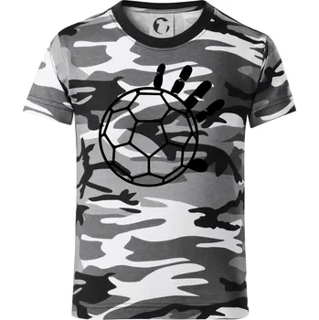 Chlapecké tričko Házená míč ruka - Dětské maskáčové triko - 146 cm/10 let ( Šedý maskáč )