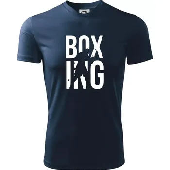 Pánské tričko Nápis Boxing - Pánské triko Fantasy sportovní (dresovina) - M ( Námořní modrá (velmi tmavá - téměř černá) )