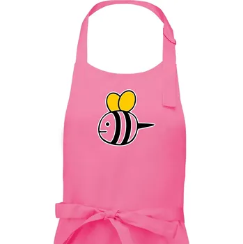 Kuchyňská zástěra Včelka kreslená - Dámská zástěra na vaření - Univerzální velikost ( Růžová )