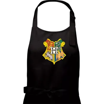 Kuchyňská zástěra Harry znak školy - Pánská zástěra na vaření - Univerzální velikost ( Černá )