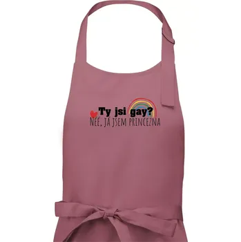Kuchyňská zástěra Gay princezna - Pánská zástěra na vaření - Univerzální velikost ( Starorůžová )