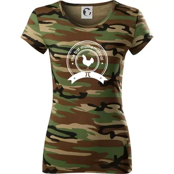 Dámské tričko The First Mathematical - Dámské maskáčové triko - S ( Hnědý maskáč )