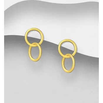 Náušnice Stříbrné kruhové náušnice, pokovené 18karátovým žlutým zlatem