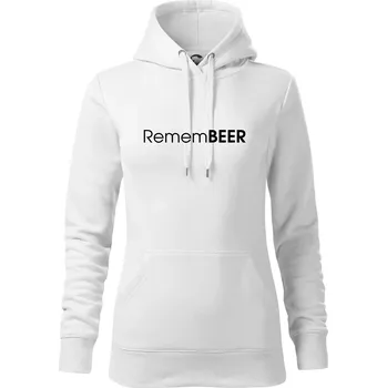 Dámská mikina Pivní nápisy RememBEER - Mikina dámská Cape s kapucí - XS ( Bílá )