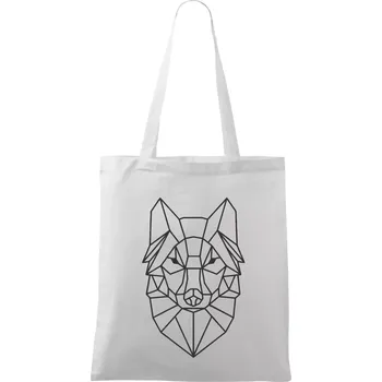 Geometrie - vlk - Taška bavlněná - 42 x 38 cm ( Bílá )