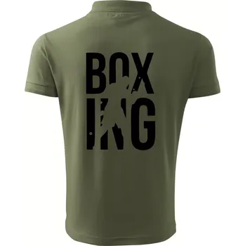 Pánská košile Nápis Boxing - Polokošile pánská Pique Polo 203 - M ( Khaki )