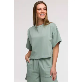 Dámská mikina B294 Oříznutá mikina s krátkým rukávem - mátová EU 2XL/3XL