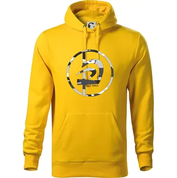Pánská mikina Krav maga maskáčový nápis - Mikina pánská Cape s kapucí - 3XL ( Žlutá )