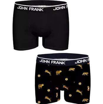 Pánské oblečení Pánské boxerky John Frank JF2BTORA05 2 pack M černá