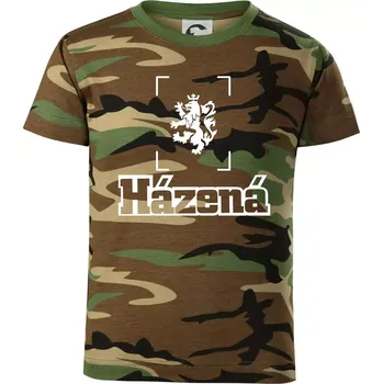 Chlapecké tričko Národní házená lev - Dětské maskáčové triko - 146 cm/10 let ( Hnědý maskáč )