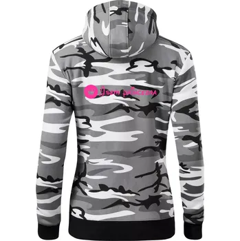 Dámská mikina Jsem princezna (samotné) - Dámská mikina trendy zipper s kapucí - XS ( Šedý maskáč )