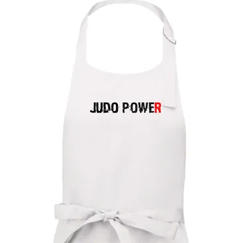 Kuchyňská zástěra Judo power - Dámská zástěra na vaření - Univerzální velikost ( Bílá )