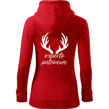 Dámská mikina Harry - Expecto patronum - Dámská mikina trendy zipper s kapucí - S ( Červená )