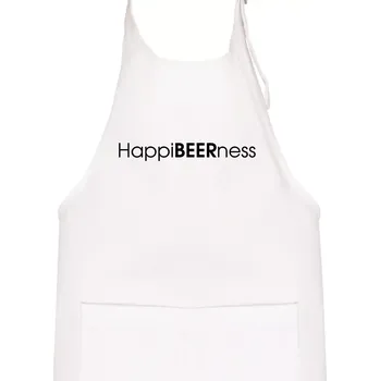 Kuchyňská zástěra Pivní nápisy HappiBEERness - Dětská zástěra na vaření - Univerzální velikost ( Bílá )