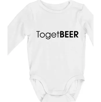 Pivní nápisy TogetBEER - Body kojenecké s dlouhým rukávem - Dlouhý r. do 3 měs ( Bílá )