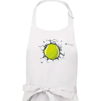 Kuchyňská zástěra Tenisový míč v triku - Dámská zástěra na vaření - Univerzální velikost ( Bílá )