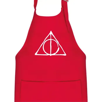 Kuchyňská zástěra Harry - symbol relikvie - Dětská zástěra na vaření - Univerzální velikost ( Červená )