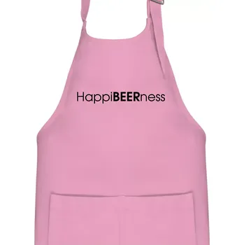 Kuchyňská zástěra Pivní nápisy HappiBEERness - Dětská zástěra na vaření - Univerzální velikost ( Růžová )