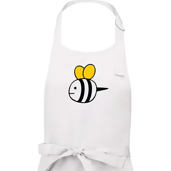 Kuchyňská zástěra Včelka kreslená - Pánská zástěra na vaření - Univerzální velikost ( Bílá )