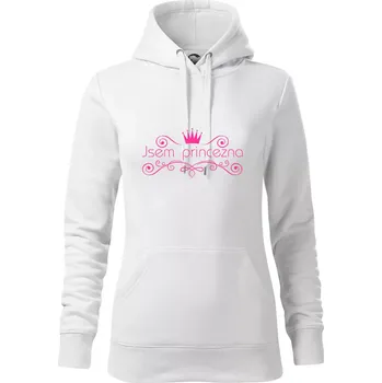 Dámská mikina Jsem princezna - Vintage - Mikina dámská Cape s kapucí - S ( Bílá )