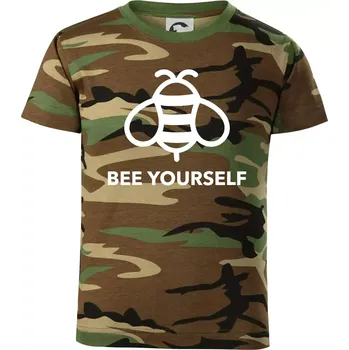 Chlapecké oblečení Bee yourself - Dětské maskáčové triko - 122 cm/6 let ( Hnědý maskáč )