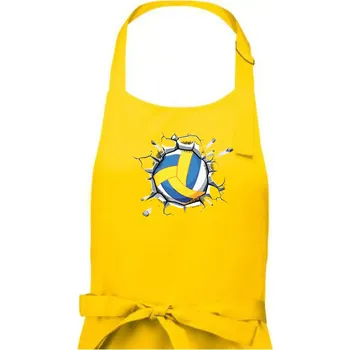 Kuchyňská zástěra Volejbal míč v triku - Pánská zástěra na vaření - Univerzální velikost ( Žlutá )