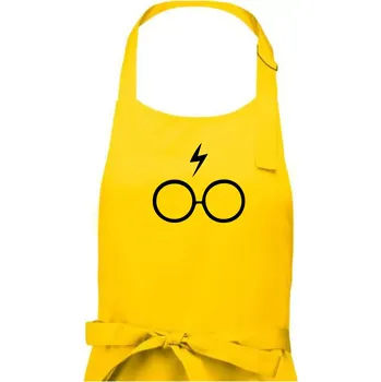 Kuchyňská zástěra Harry - Brýle - Pánská zástěra na vaření - Univerzální velikost ( Žlutá )