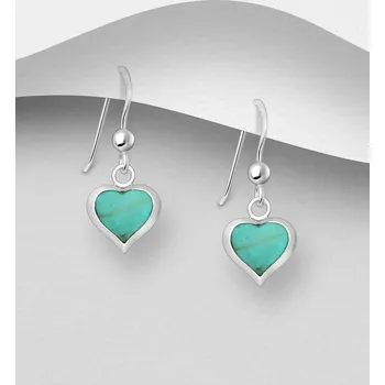 Náušnice Stříbrné náušnice 925 se srdíčkem, zdobené pryskyřicí