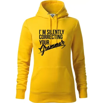 Dámská mikina Correcting grammar - Mikina dámská Cape s kapucí - XL ( Žlutá )