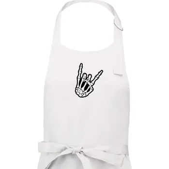 Kuchyňská zástěra Rock ruka - Dámská zástěra na vaření - Univerzální velikost ( Bílá )