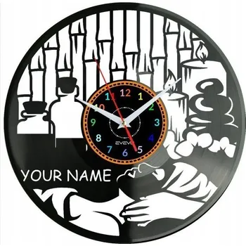 Hodiny Nástěnné hodiny do kosmetického salonu – vinylová deska – moderní dekorace