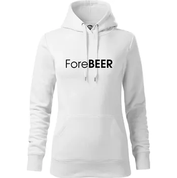 Dámská mikina Pivní nápisy ForeBEER - Mikina dámská Cape s kapucí - XL ( Bílá )