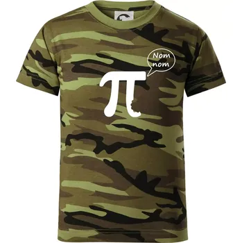 Nakouslé Pí - Dětské maskáčové triko - 134 cm/8 let ( Zelený maskáč )