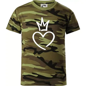 Chlapecké oblečení Srdce princezna - Dětské maskáčové triko - 146 cm/10 let ( Zelený maskáč )