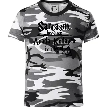 Chlapecké oblečení Harry - Sarcasm, because Avada Kedavra is illegal - Dětské maskáčové triko - 104-110cm / 3-4 roky ( Šedý maskáč )