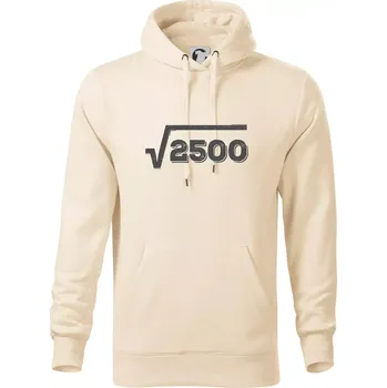 Pánská mikina Narozeniny odmocnina 50 - Mikina pánská Cape s kapucí - 4XL ( Mandlová )