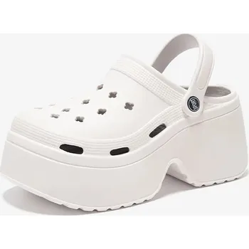 Dámské pantofle Dámské pantofle na platformě s otvory Barva: Bílá, Velikost: 37-38