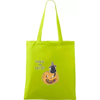 Dýně a kočka - Taška bavlněná - 42 x 38 cm ( Limetková )