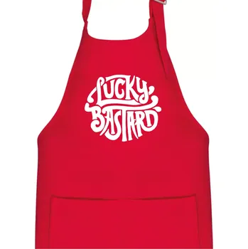 Kuchyňská zástěra Lucky Bastard - Dětská zástěra na vaření - Univerzální velikost ( Červená )