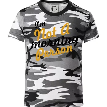 Chlapecké tričko I'm not a morning person - Dětské maskáčové triko - 146 cm/10 let ( Šedý maskáč )