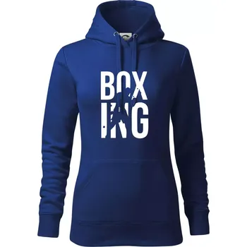 Dámská mikina Nápis Boxing - Mikina dámská Cape s kapucí - L ( Královská modrá )